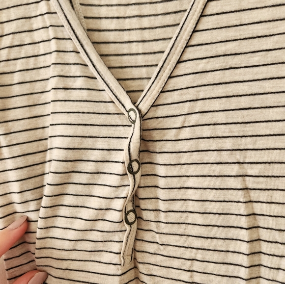 American Eagle Bodysuit Striped Sleeveless Racerback Bodysuit Top White Small - Picture 3 of 4